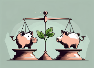 Smart Investment Strategies for Beginners A piggy bank on one side of a balance scale