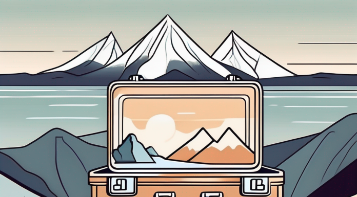 The Benefits of Traveling Alone A suitcase on a scenic landscape such as a mountain peak or a beach