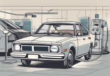 Buying a Used Car: Essential Considerations A used car with a magnifying glass hovering over it