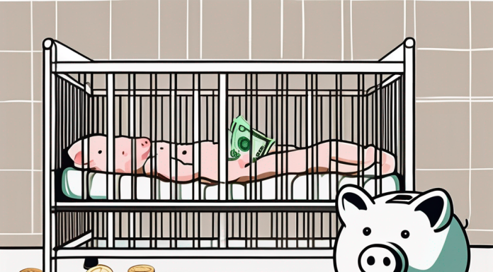 Are You Financially Ready for a Baby? A baby crib filled with coins and banknotes