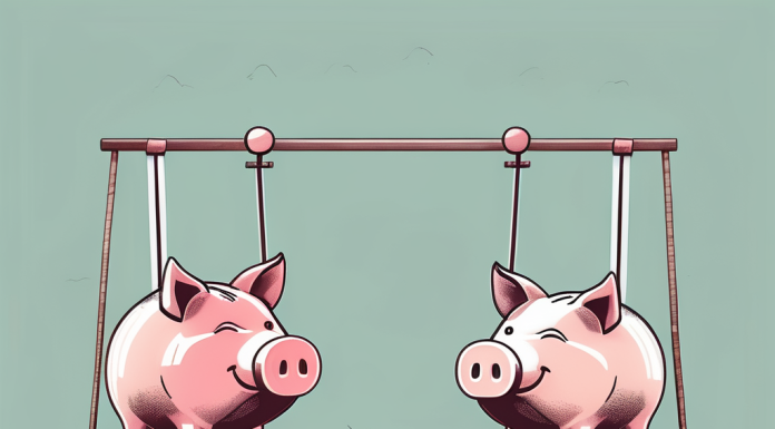 Why It’s Important to Talk About Money with Your Partner Two piggy banks sitting together on a seesaw