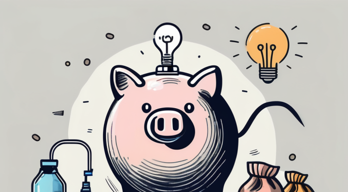 Smart Ways to Save Money on Everyday Expenses A piggy bank surrounded by everyday items like a grocery bag