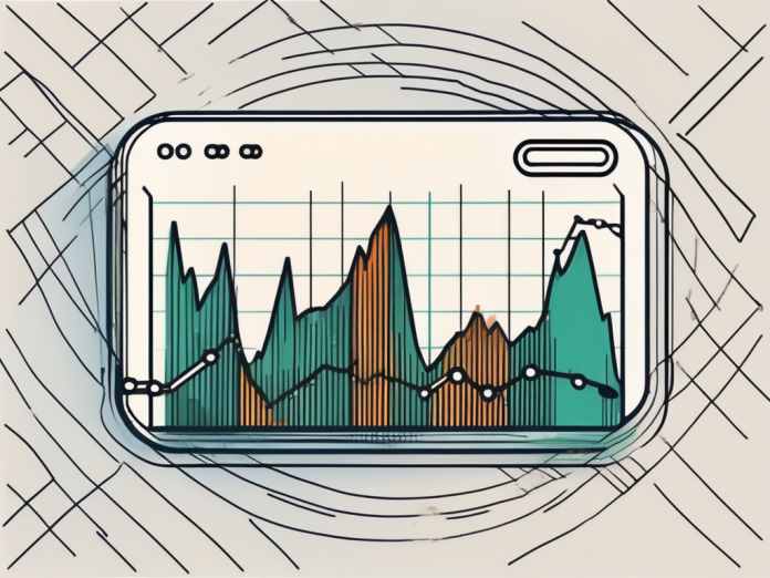 A credit card embedded in an upward trending graph