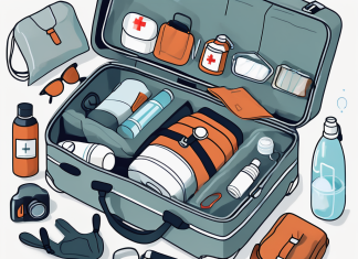 Essential Safety Tips for Traveling Alone A suitcase filled with essential items for solo travel such as a map