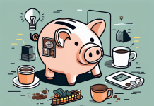 Saving Money: Practical Tips for Cutting Down on Everyday Expenses A piggy bank sitting on a table surrounded by smaller illustrations of everyday items like a coffee cup