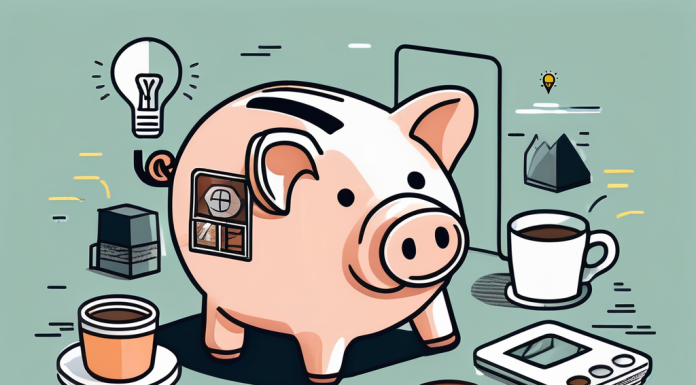 Saving Money: Practical Tips for Cutting Down on Everyday Expenses A piggy bank sitting on a table surrounded by smaller illustrations of everyday items like a coffee cup