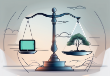 Mindful Technology Use: Finding Digital Balance in a Connected World A balanced scale with a smartphone on one side and a serene nature scene on the other