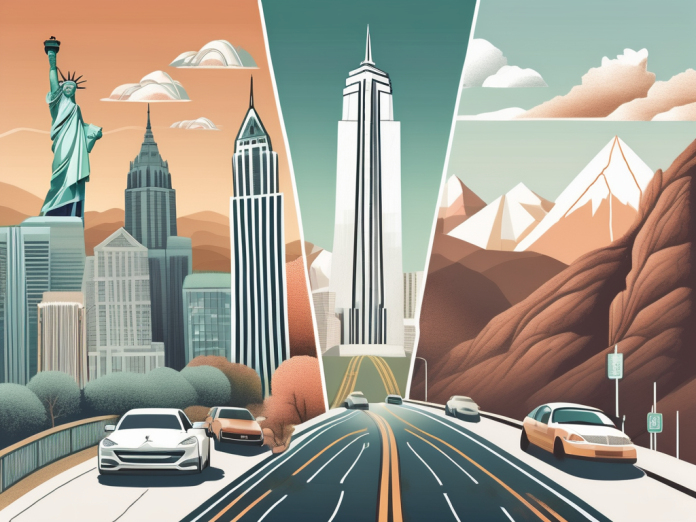 A collage of iconic landmarks from major us cities